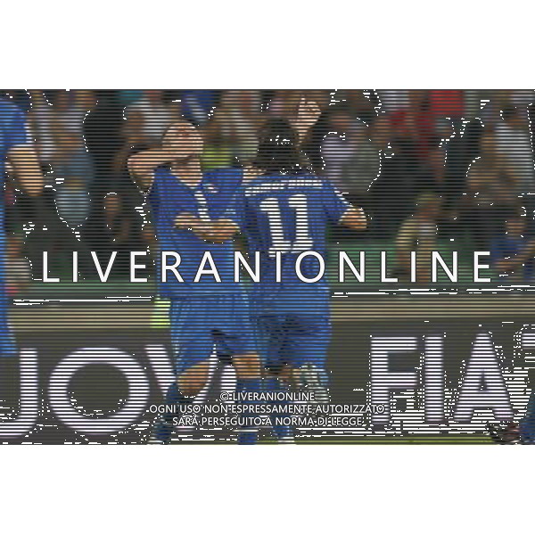 Italia - Georgia Qualificazione Mondiali 2010 - Udine 10/09/2008 nella foto esultanza dopo il secondo gol di daniele de rossi del 2-0 ph garbuio/Ag. Aldo Liverani sas