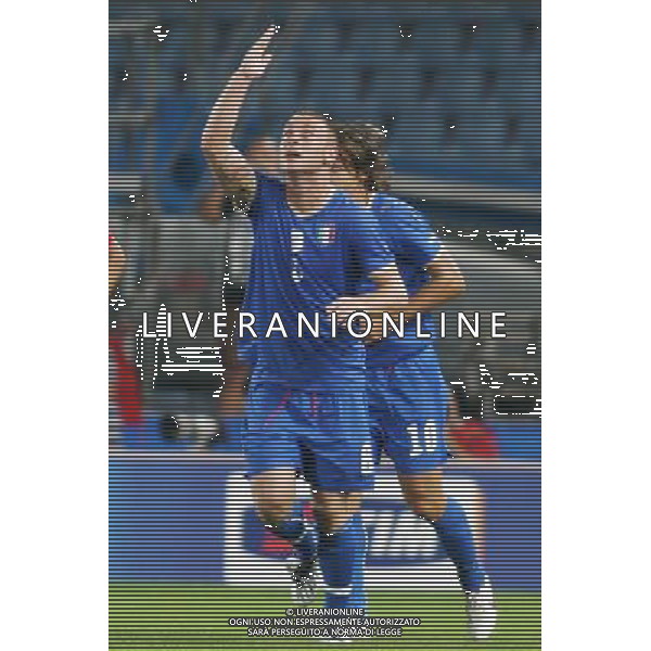 UDINE 10/09/2008 QUALIFICAZIONE MONDIALE 2010 ITALIA-GEORGIA NELLA FOTO:DE ROSSI ESULTA DOPO IL PRIMO GOL FOTO PAOLA GARBUIO/AG.ALDO LIVERANI