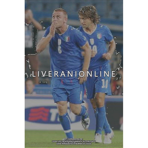 UDINE 10/09/2008 QUALIFICAZIONE MONDIALE 2010 ITALIA-GEORGIA NELLA FOTO:DE ROSSI ESULTA DOPO IL PRIMO GOL FOTO PAOLA GARBUIO/AG.ALDO LIVERANI
