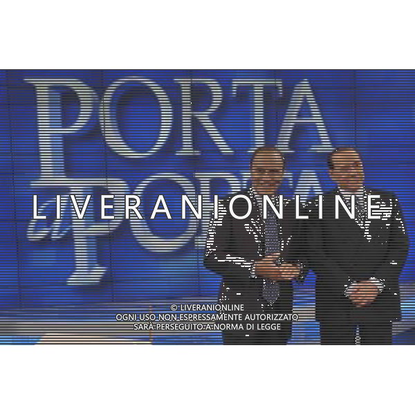 ROMA, 15 SETTEMBRE 2008 PORTA A PORTA CON SILVIO BERLUSCONI NELLA FOTO: BRUNO VESPA - SILVIO BERLUSCONI AGENZIA ALDO LIVERANI SAS