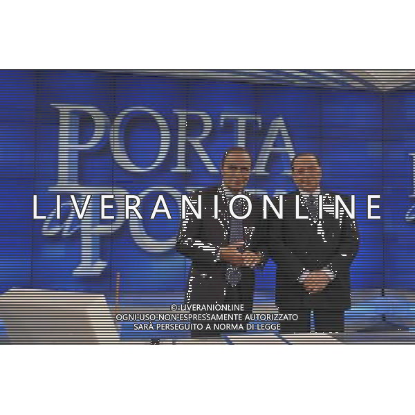ROMA, 15 SETTEMBRE 2008 PORTA A PORTA CON SILVIO BERLUSCONI NELLA FOTO: BRUNO VESPA - SILVIO BERLUSCONI AGENZIA ALDO LIVERANI SAS