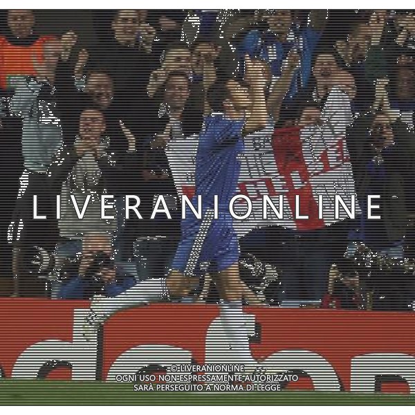 Frank Lampard of Chelsea scores the 1-0 and celebrates after scoring for his team - Chelsea FC v FC Bordeaux, UEFA Champions League Group A, Matchday 1, Stamford Bridge, London, Date 16/09/2008. Picture by Marcello Pozzetti(IPS PHOTO AGENCY)/Ag. Aldo Liverani Sas - ITALY ONLY -