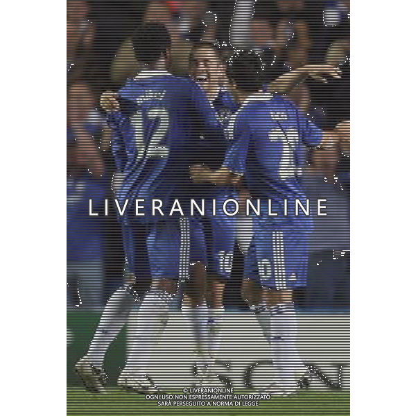 Joe Cole of Chelsea scores the 2-0 and celebrates after scoring for his team - Chelsea FC v FC Bordeaux, UEFA Champions League Group A, Matchday 1, Stamford Bridge, London, Date 16/09/2008. Picture by Marcello Pozzetti(IPS PHOTO AGENCY)/Ag. Aldo Liverani Sas - ITALY ONLY -