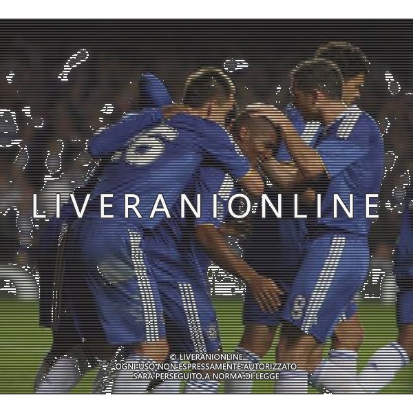 Florent Malouda of Chelsea makes 3-0 and celebrates after scoring for his team - Chelsea FC v FC Bordeaux, UEFA Champions League Group A, Matchday 1, Stamford Bridge, London, Date 16/09/2008. Picture by Marcello Pozzetti(IPS PHOTO AGENCY)/Ag. Aldo Liverani Sas - ITALY ONLY -