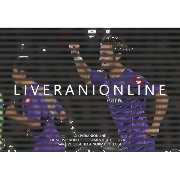 OLIMPIC LIONE-FIORENTINA CHAMPIONS LEAGUE 17/09/2008 NELLA FOTO ESULTANZA ALBERTO GILARDINO FOTO MARCO LUZZANI-AG ALDO LIVERANI