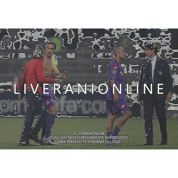 OLIMPIC LIONE-FIORENTINA CHAMPIONS LEAGUE 17/09/2008 NELLA FOTO prandelli e dainelli a fine partita FOTO MARCO LUZZANI-AG ALDO LIVERANI