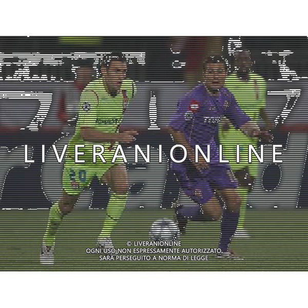 Lione (FRA) 18-09-2008 Champions League 2008/09 olympique Lyonnaise-fiorentina 2:2 nella foto anthony reveillere e adrian mutu ph marco luzzani/ag aldo liverani s.a.s.