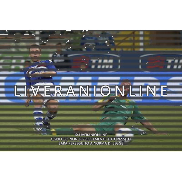©Manuele Viganti/Press Photo 18-09-2008 Genova Sport Calcio Sampdoria Kaunas Coppa Uefa 2008/2009 Nella foto: gol di cassano ag aldo liverani