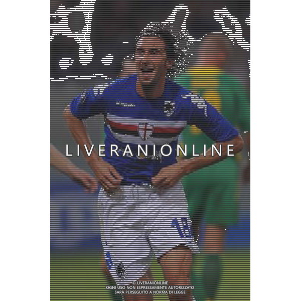 ©Manuele Viganti/Press Photo 18-09-2008 Genova Sport Calcio Sampdoria Kaunas Coppa Uefa 2008/2009 Nella foto: esultanza gol bonazzoli ag aldo liverani