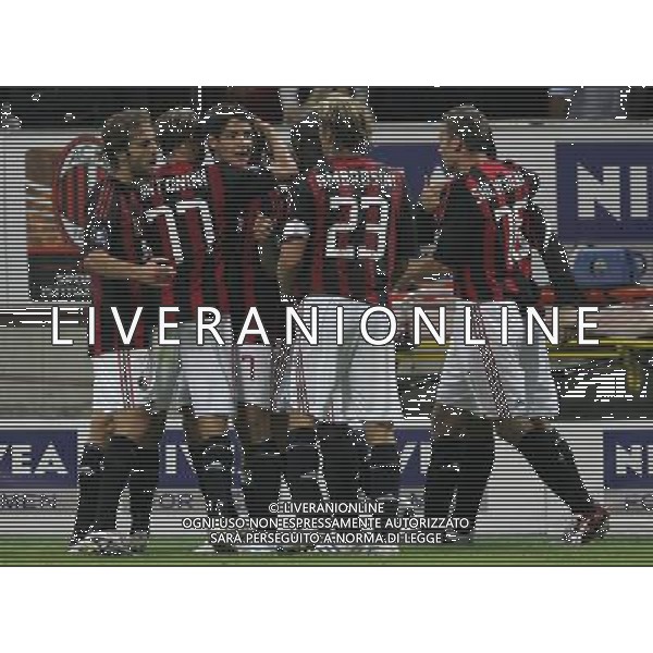 Milan - Zurigo Coppa Uefa 18/09/2008 nela foto abbracci esultanza dopo il gol di marek jankulovski ph luzzani/Ag. Aldo Liverani Sas