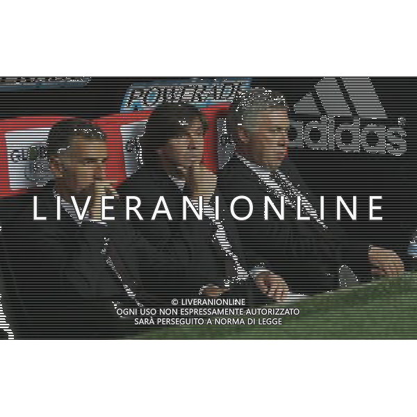 Milano 18-09-2008 coppa uefa 2008/09 milan-zurigo nella foto carlo ancelotti, filippo galli e mauro tassotti ph marco luzzani/ag aldo liverani s.a.s.