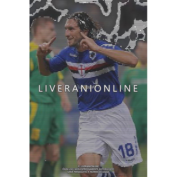 Sampdoria - Kaunas Coppa Uefa 2008/2009 18-09-2008 Genova Nella foto: Esultanza di Emiliano Bonazzoli dopo il gol ©Manuele Viganti/Press Photo/Ag. Aldo Liverani