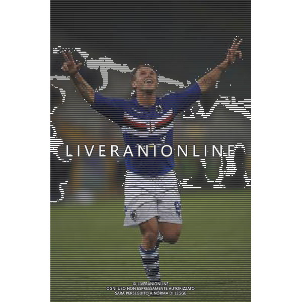 Sampdoria - Kaunas Coppa Uefa 2008/2009 18-09-2008 Genova Nella foto: Esultanza di Antonio Cassano dopo il gol ©Manuele Viganti/Press Photo/Ag. Aldo Liverani