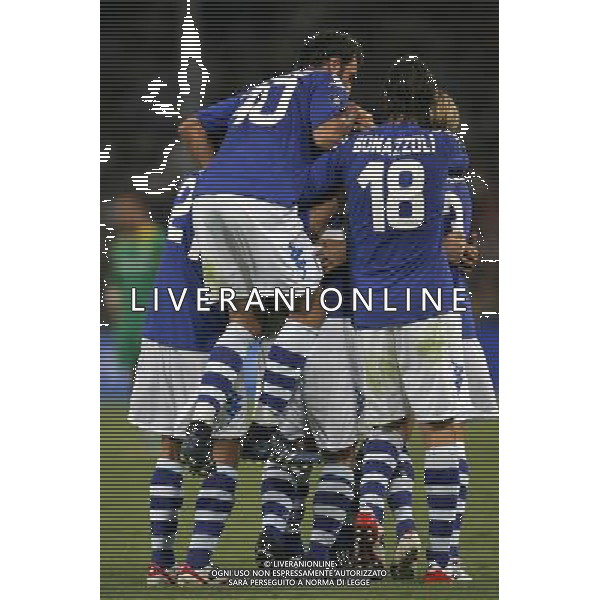 Sampdoria - Kaunas Coppa Uefa 2008/2009 18-09-2008 Genova Nella foto: abbracci Esultanza della sampdoria dopo il gol di Antonio Cassano ©Manuele Viganti/Press Photo/Ag. Aldo Liverani