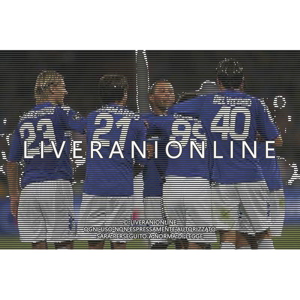 Sampdoria - Kaunas Coppa Uefa 2008/2009 18-09-2008 Genova Nella foto: abbracci Esultanza della sampdoria dopo il gol di Antonio Cassano ©Manuele Viganti/Press Photo/Ag. Aldo Liverani