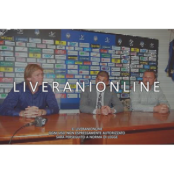 Presentazione del XIV trofeo Bortolotti a Zingonia (Bg) 22/09/2008 nella foto Glen Peter Stromberg, alessandro ruggeri presidente atalanta e Umberto Bortolotti ph pasinetti/Ag. Aldo Liverani Sas