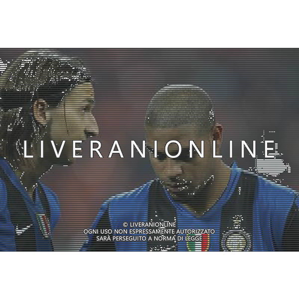 Milano 01-10-2009 champions league 2008/09 inter-werder brema 1:1 nella foto zlatan ibrahimovic e adriano ph marco luzzani/ag aldo liverani s.a.s.