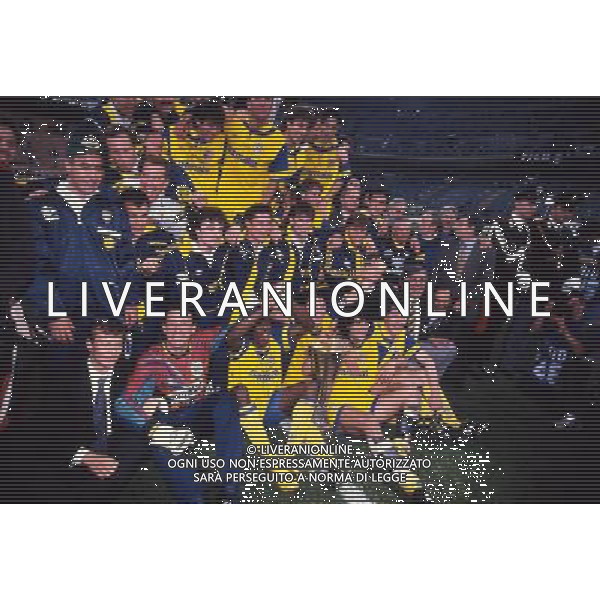 ARCHIVIO s.siro MILANO 17/05/199 finale COPPA uefa PARMA- juventus 1-1 NELLA FOTO IL PARMA FESTEGGIA PER LA CONQUISTA DELLA COPPA RETROSPETTIVA