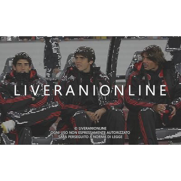Zurigo - Milan Coppa Uefa 02/10/2008 nella foto alexander pato, ricardo kaka\' e paolo maldini in panchina ph Luzzani/Ag. Aldo Liverani Sas