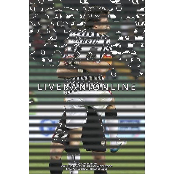 UDINE 02-10-08/01/2007 COPPA WEFFA UDINESE-BORUSSIA DORTMUND NELLA FOTO:LUKOVIC ESULTA CON HANDANOVIC A FINE PARTITA FOTO PAOLA GARBUIO/AG.ALDO LIVERANI