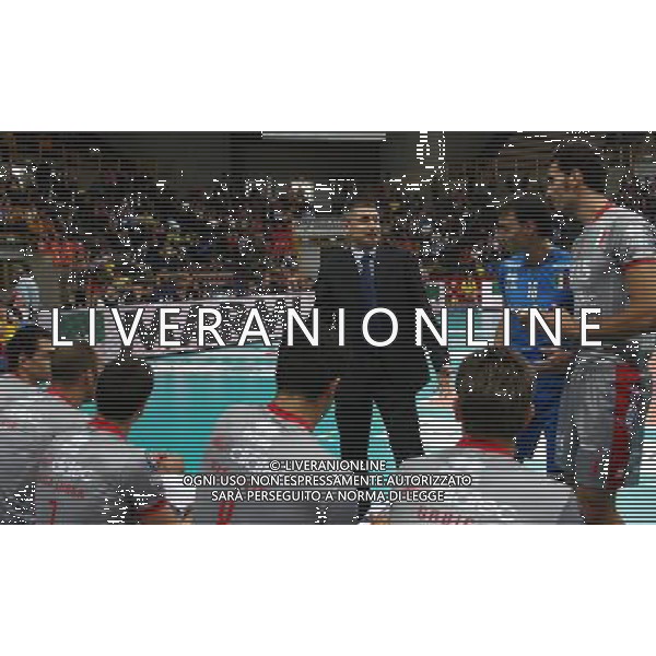 Foto Aldo Liverani/Luca Ghidoni Verona 05/10/2008 Campionato di Pallavolo serie A1 2008-2009 Marmi Lanza Verona-Trentino Volley Nella foto Radostin Stoytchev con la sua squadra