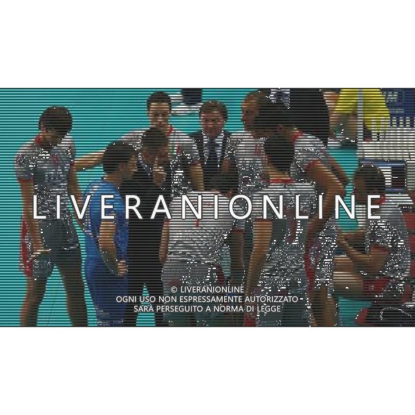 Foto Aldo Liverani/Luca Ghidoni Verona 05/10/2008 Campionato di Pallavolo serie A1 2008-2009 Marmi Lanza Verona-Trentino Volley Nella foto Radostin Stoytchev con la sua squadra