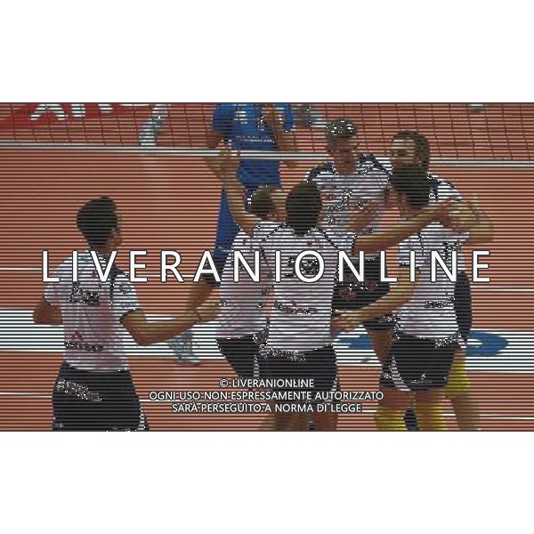 Foto Aldo Liverani/Luca Ghidoni Verona 05/10/2008 Campionato di Pallavolo serie A1 2008-2009 Marmi Lanza Verona-Trentino Volley Nella foto esultanza per la marmi lanza
