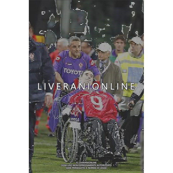 FIRENZE, 08 OTTOBRE 2OO8 AMICHEVOLE \'TUTTI PER STEFANO BORGONOVO\' FIORENTINA MILAN NELLA FOTO: STEFANO BORGONOVO CON ROBERTO BAGGIO FOTO AG. A. LIVERANI SAS 