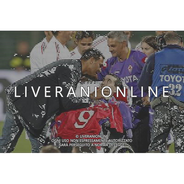FIRENZE, 08 OTTOBRE 2OO8 AMICHEVOLE \'TUTTI PER STEFANO BORGONOVO\' FIORENTINA MILAN NELLA FOTO: STEFANO BORGONOVO CON ROBERTO BAGGIO E RUUD GULLIT FOTO AG. A. LIVERANI SAS 