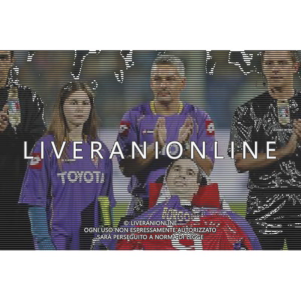 FIRENZE, 08 OTTOBRE 2OO8 AMICHEVOLE \'TUTTI PER STEFANO BORGONOVO\' FIORENTINA MILAN NELLA FOTO: STEFANO BORGONOVO CON ROBERTO BAGGIO E LA FIGLIA MAGGIORE FOTO AG. A. LIVERANI SAS 