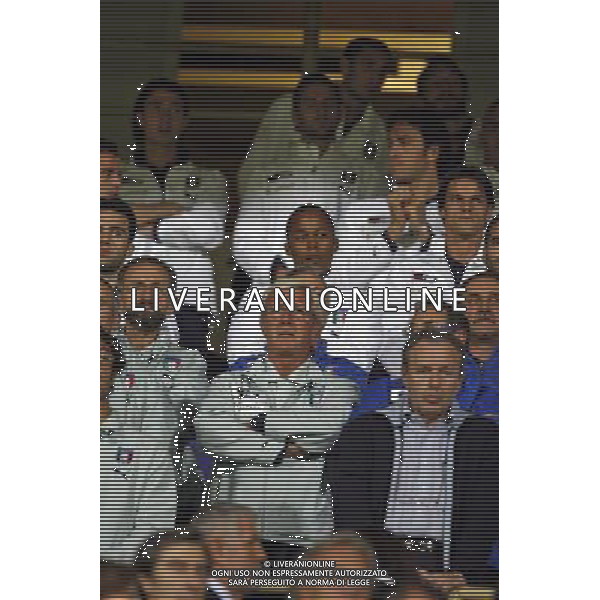 FIRENZE, 08 OTTOBRE 2OO8 AMICHEVOLE \'TUTTI PER STEFANO BORGONOVO\' FIORENTINA MILAN NELLA FOTO: MARCELLO LIPPI E GLI AZZURRI IN TRIBUNA FOTO AG. A. LIVERANI SAS 