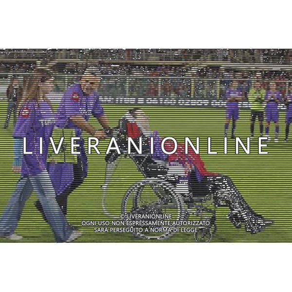 FIRENZE, 08 OTTOBRE 2OO8 AMICHEVOLE \'TUTTI PER STEFANO BORGONOVO\' FIORENTINA MILAN NELLA FOTO: STEFANO BORGONOVO CON ROBERTO BAGGIO FOTO AG. A. LIVERANI SAS 