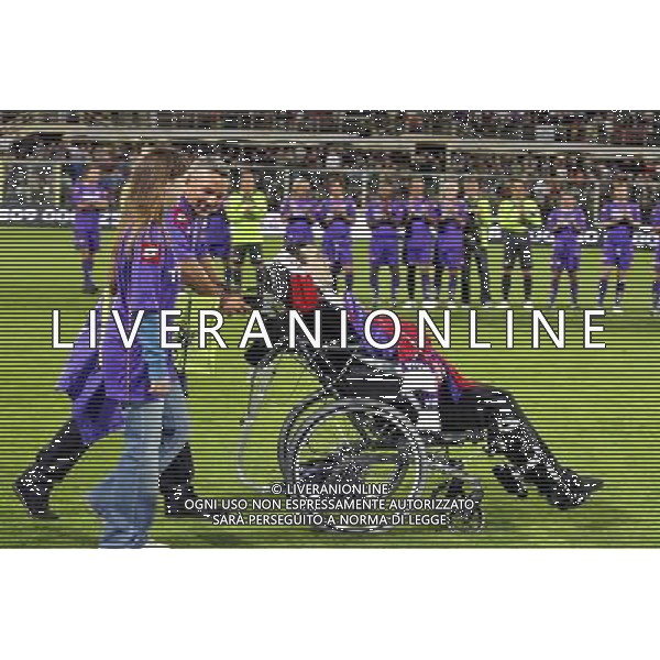 FIRENZE, 08 OTTOBRE 2OO8 AMICHEVOLE \'TUTTI PER STEFANO BORGONOVO\' FIORENTINA MILAN NELLA FOTO: STEFANO BORGONOVO CON ROBERTO BAGGIO FOTO AG. A. LIVERANI SAS 