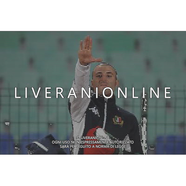 Qualificazioni ai Mondiali Sud Africa 2010 Gruppo 8 Sofia - 11.10.2008 Bulgaria-Italia Nella Foto:TIFOSO ITALIANO HA RECUPERATO LO STRISCIONE /Ph.Vitez-Ag. Aldo Liverani