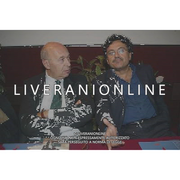 Roma 03/11/2003 - Presentazione del Libro di Carlo Rognoni \'INFERNO TV\' Berlusconi e la legge Gasparri. nella foto Paolo Mieli e Marcello Veneziani (Membro del Consiglio di amministrazione della Rai)* foto terruso fabrizio/Agenzia Aldo Liverani