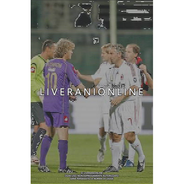 FIRENZE, 08 OTTOBRE 2OO8 AMICHEVOLE \'TUTTI PER STEFANO BORGONOVO\' FIORENTINA MILAN NELLA FOTO: GIANCARLO ANTONIONI E ROBERTO DONADONI FOTO AG. A. LIVERANI SAS