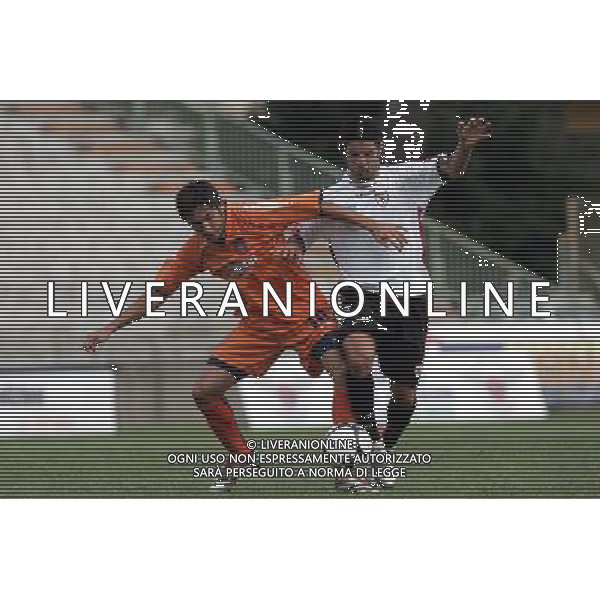 Pistoia ,05/10/2008 Pistoiese _ Foggia LEGA PRO 2008_2009 simone fautario ,pistoiese, e nicola mancino , foggia foto Gabriele Maltinti / Aldo Liverani