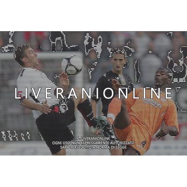 Pistoia ,05/10/2008 Pistoiese _ Foggia LEGA PRO 2008_2009 umberto del core , foggia e Fidele muwana, pistoiese foto Gabriele Maltinti / Aldo Liverani