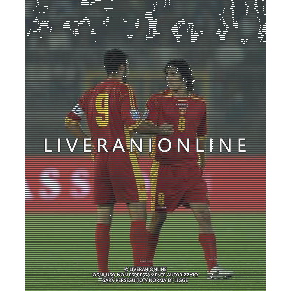 Qualificazioni ai Mondiali Sud Africa 2010 Gruppo 8 Lecce - 15.10.2008 Italia-Montenegro Nella Foto: ESULTANZA DOPO IL GOL DEL PAREGGIO DI MIRKO VUCINIC DEL 1-1 CON JOVETIC /Ph.Vitez-Ag. Aldo Liverani