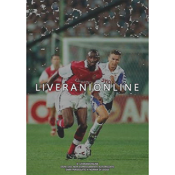 Fiorentina - Arsenal 0-0 14/09/1999 - I¡ giornata Champion League Stagione 1999/2000 nella foto Patrick Vieira e Cois Sandro ph archivio Agenzia Aldo Liverani sas