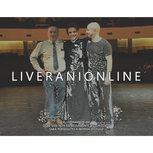 ROMA - TEATRO OLIMPICO PRIMA TEATRALE DI \' DON BOSCO\' NELLA FOTO: MARCELLO CIRILLO ( nel ruolo di Don Bosco) con il regista PIERO CASTELLACCI e l\'autore CLAUDIO MELONI FOTO MASSIMO BRUNI - AG. ALDO LIVERANI SAS