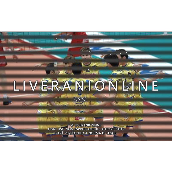 Lega Volley Serie A1 TIM 2008/2009 4°Giornata Modena - 18.10.2008 Trenkwalder Modena-Sisley Treviso Nella Foto:ESULTANZA MODENA /Ph.Vitez-Ag. Aldo Liverani
