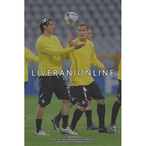 20-10-2008 Torino Sport Calcio Allenamento Champions Juventus Real Madrid Nella foto: giorgio chiellini e iaquinta vincenzo ©Alessandro Falzone/Press Photo AG. ALDO LIVERANI SAS