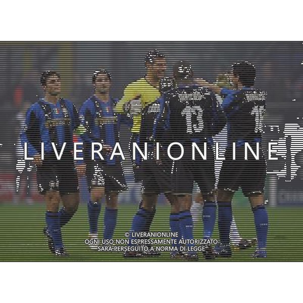 Inter - Anorthosis Champions League 22/10/2008 nella foto esultanza dei giocatori inter a fine gara ph luzzani/Ag. Aldo Liverani Sas