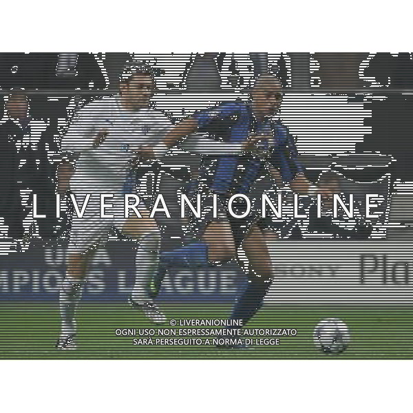 Milano 22-10-2008 Champions League 2008/09 inter-anorthosis famagusta fc 1:0 nella foto adriano e andreas constantinou ph marco luzzani/ag aldo liverani s.a.s.