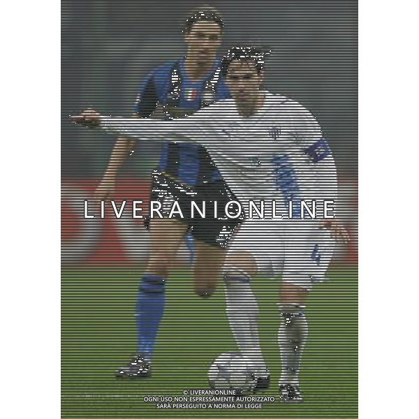 Milano 22-10-2008 Champions League 2008/09 inter-anorthosis famagusta fc 1:0 nella foto zlatan ibrahimovic e nicos katsavakis ph marco luzzani/ag aldo liverani s.a.s.