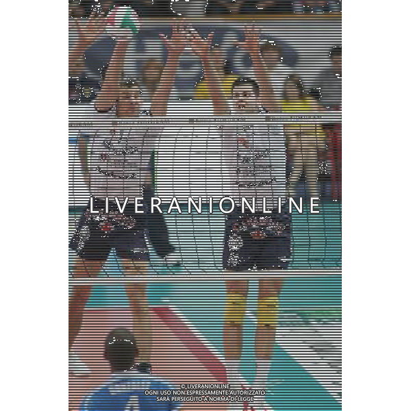 VERONA 26/10/2008 VOLLEY MARMI LANZA VERONA-BRE BANCA LANNUTTI CUNEO NELLA FOTO:BONTJE ROB E MARIC GORAN FOTO PAOLA GARBUIO/AG.ALDO LIVERANI