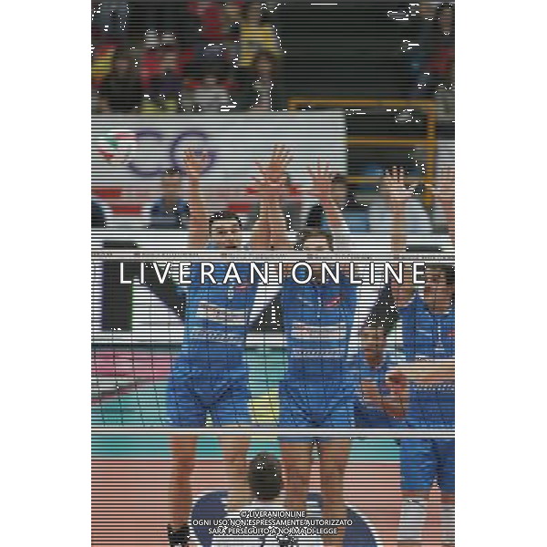 VERONA 26/10/2008 VOLLEY MARMI LANZA VERONA-BRE BANCA LANNUTTI CUNEO NELLA FOTO:NIKOLOV VLADIMIR E JERONCIC GREGOR E WIJSMANS WOUT FOTO PAOLA GARBUIO/AG.ALDO LIVERANI