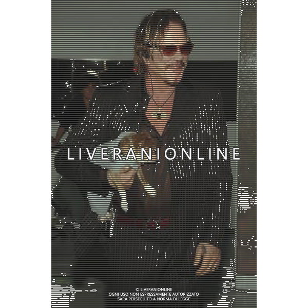 TRASMISSIONE \' CHE TEMPO CHE FA\' NELLA FOTO: MICKEY ROURKE CON IL SUO CANE FOTO ANTONIO SORANO - AG. ALDO LIVERANI SAS