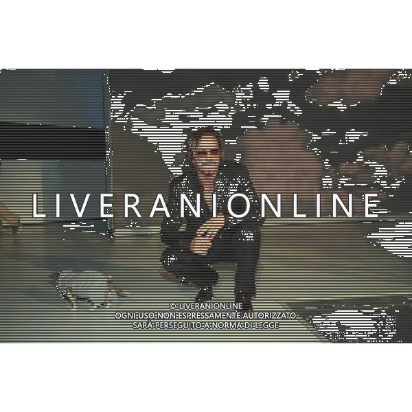 TRASMISSIONE \' CHE TEMPO CHE FA\' NELLA FOTO: MICKEY ROURKE CON IL SUO CANE FOTO ANTONIO SORANO - AG. ALDO LIVERANI SAS